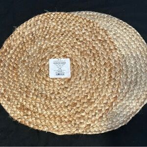 💕 Round Braided Jute Threshold Placemat - Natural Tan Set of 6 💕 SALE 3 for $30!